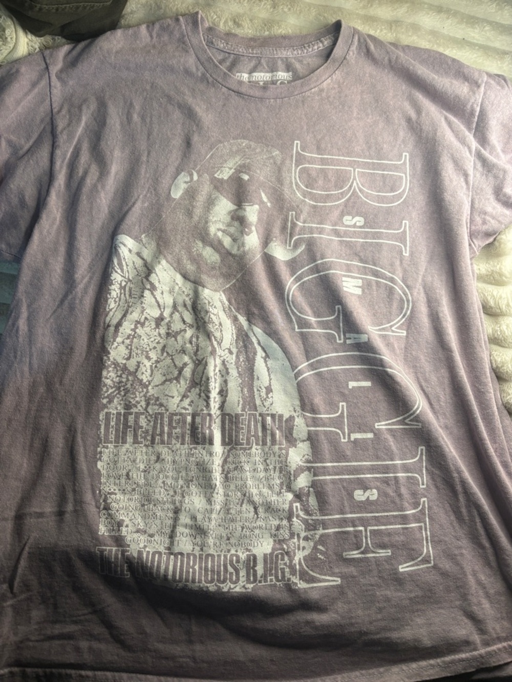 The Notorious B.I.G. Lavender Graphic Short Sleeve Tee - Vintage Style